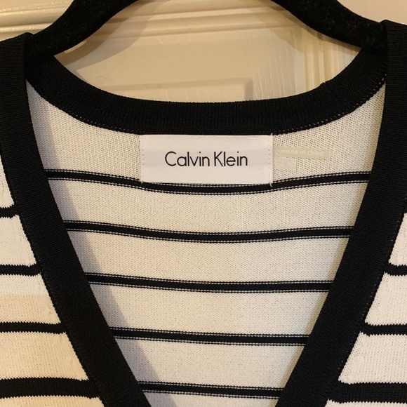 Calvin Klein Black/White Knit Cardigan sz L - Picture 3 of 5